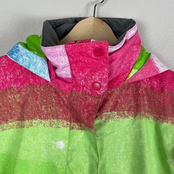 Roxy Girls Size 14 Ski Jacket With Hood Colorful Snow Coat - Picture 2 of 15